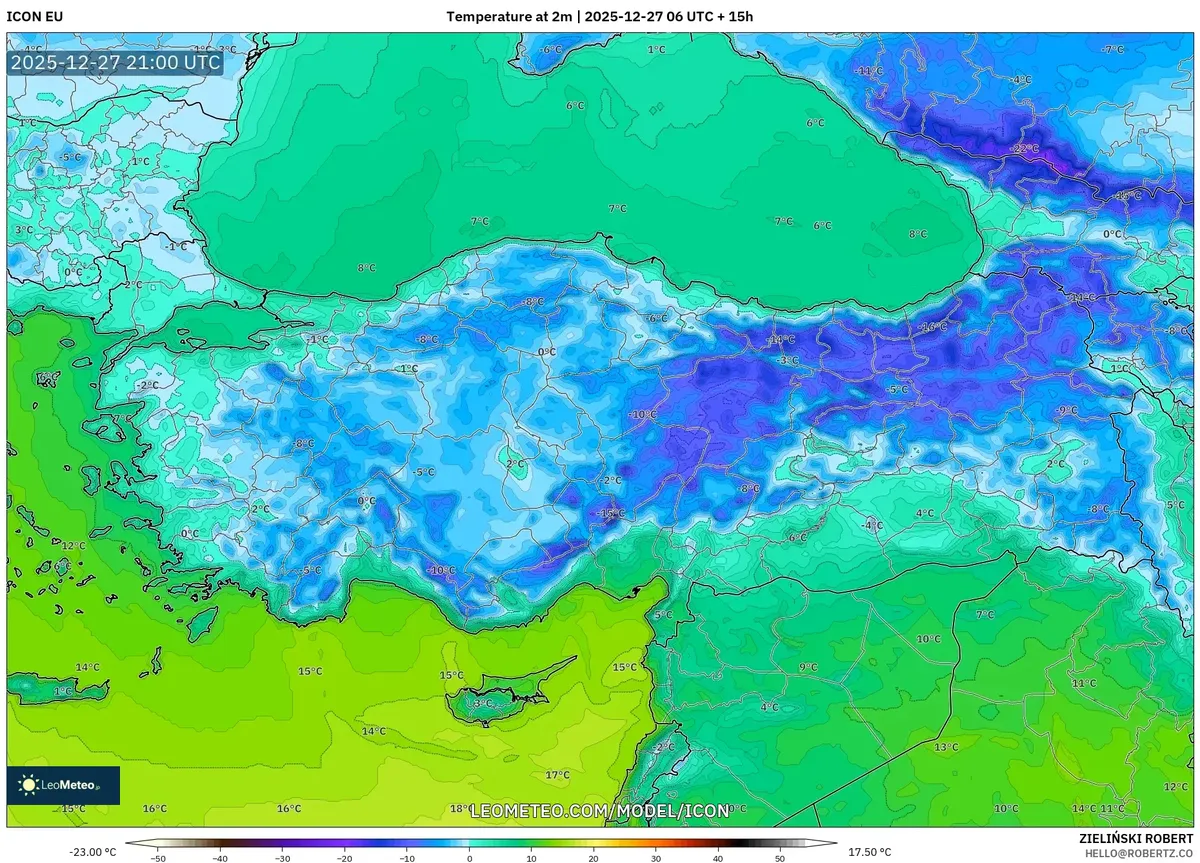 İstanbul için 28 Aralık 2025 Sıcaklık Tahmini