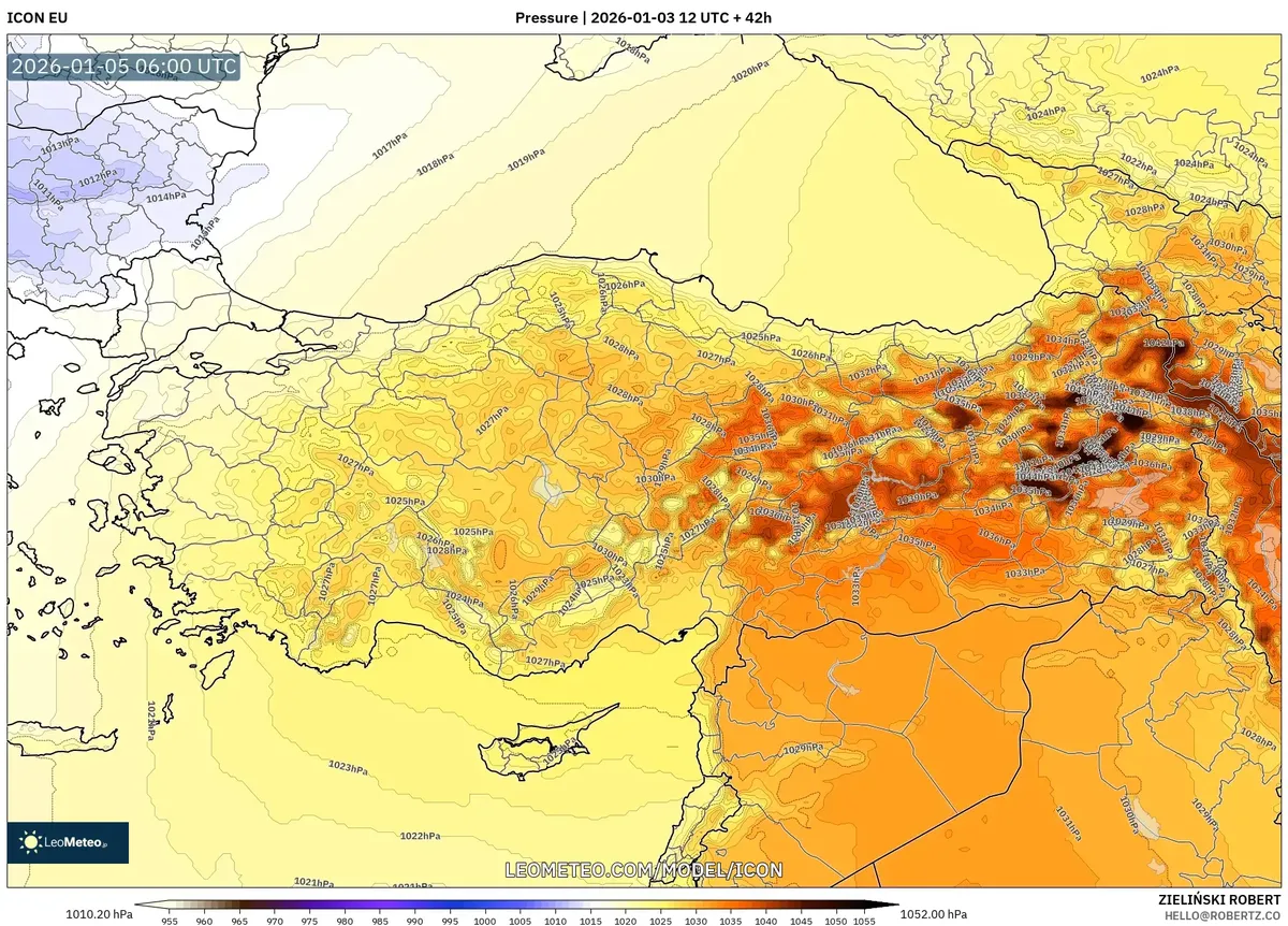 High Pressure Dominates Central Anatolia
