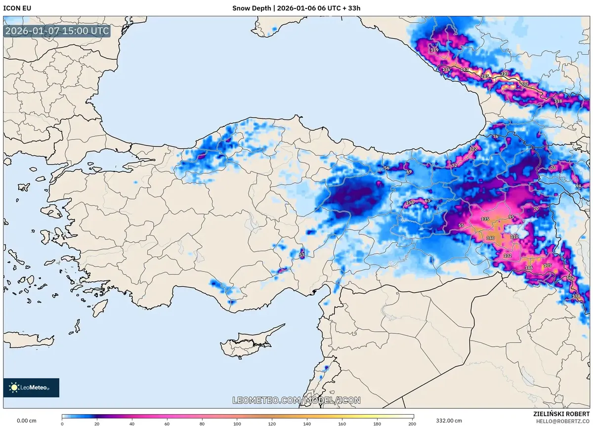 7 Ocak 2026 Doğu Dağlarında Kar Örtüsü