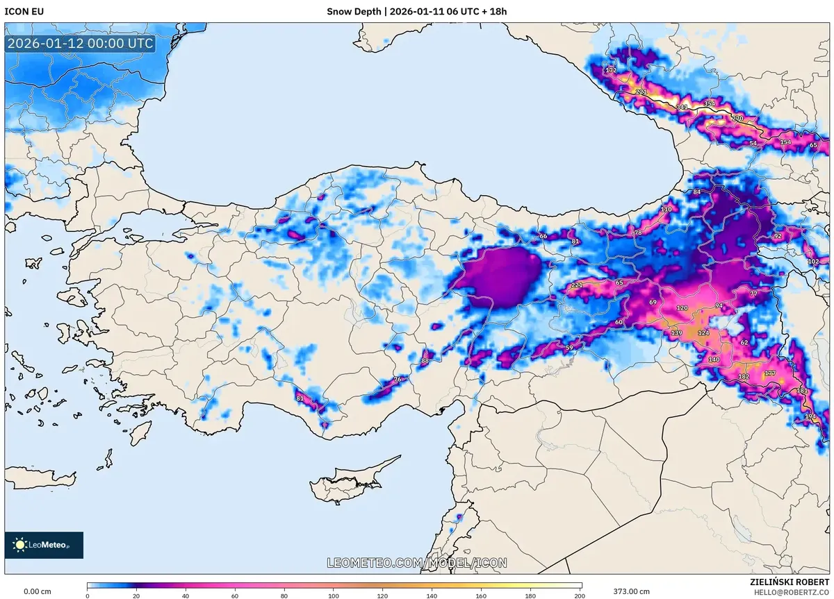 12 Ocak 2026’da Ankara’da Kar Birikimi