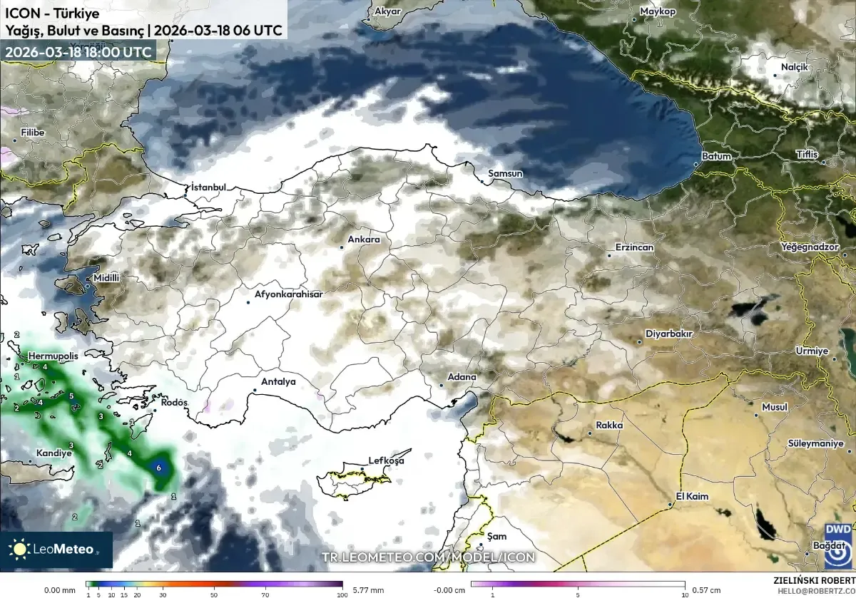 Türkiye’de 20 Mart 2026’da Bulutlu Gökyüzü ve Sağanaklar