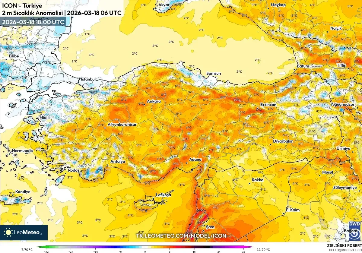 20 Mart 2026’da Türkiye Genelinde Serin Sıcaklık Sapmaları