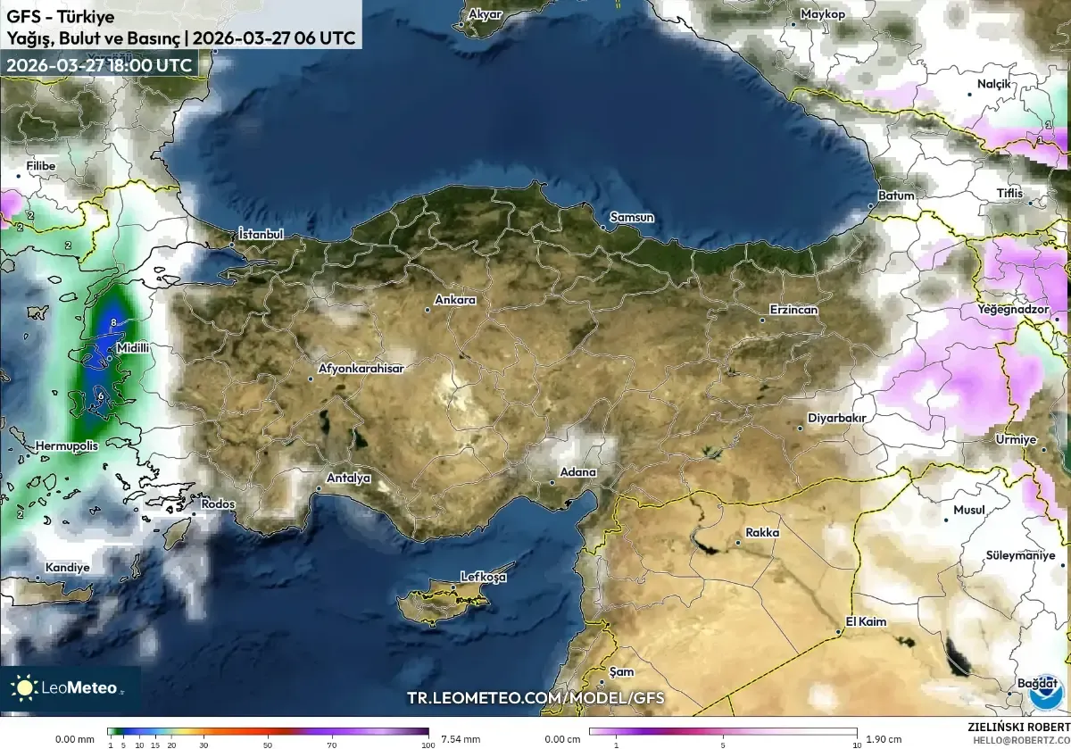 2 Nisan 2026’da İstanbul’da Kuvvetli Yağış (ICON)