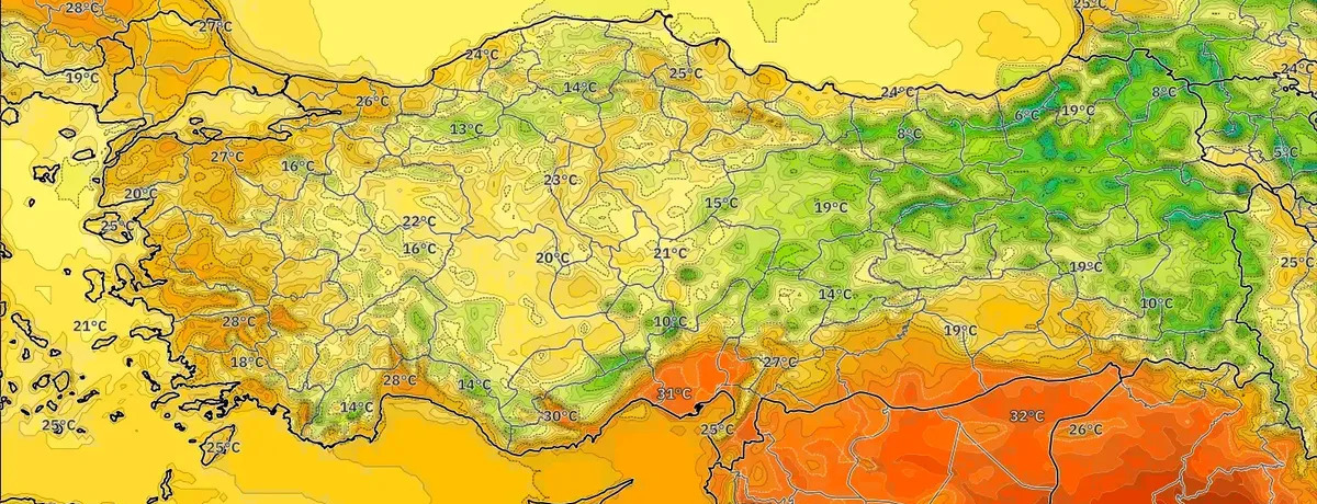 Hafta sonuna doğru kuru ve sıcak dönem geliyor. En yüksek sıcaklık alçak kesimlerde 32°C'ye ulaşacak. Ağrı Dağı'nda kar yağmaya devam edecek.